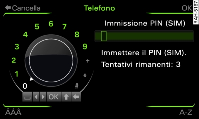 Immissione PIN (SIM)